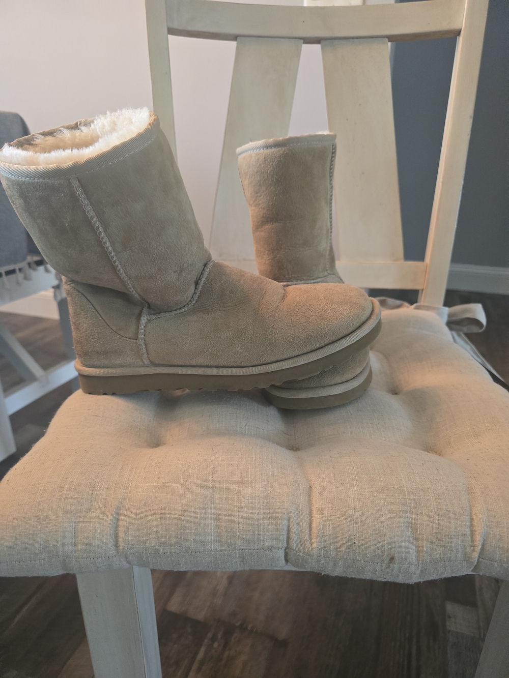 UGG Classic Shearling-Lined Mid Calf Suede Boot - Tan